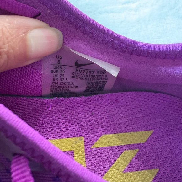 Nike ZoomX Pegasus Turbo 2 Running Shoes BV7757-500 Vivid Purple Womens Size 8 - Picture 9 of 9